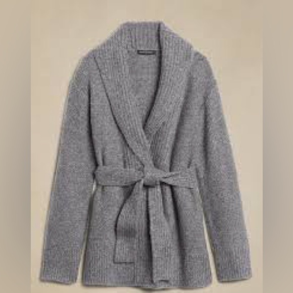 Banana Republic Tie Front Women's Cardigan  Sweater, Grey, M